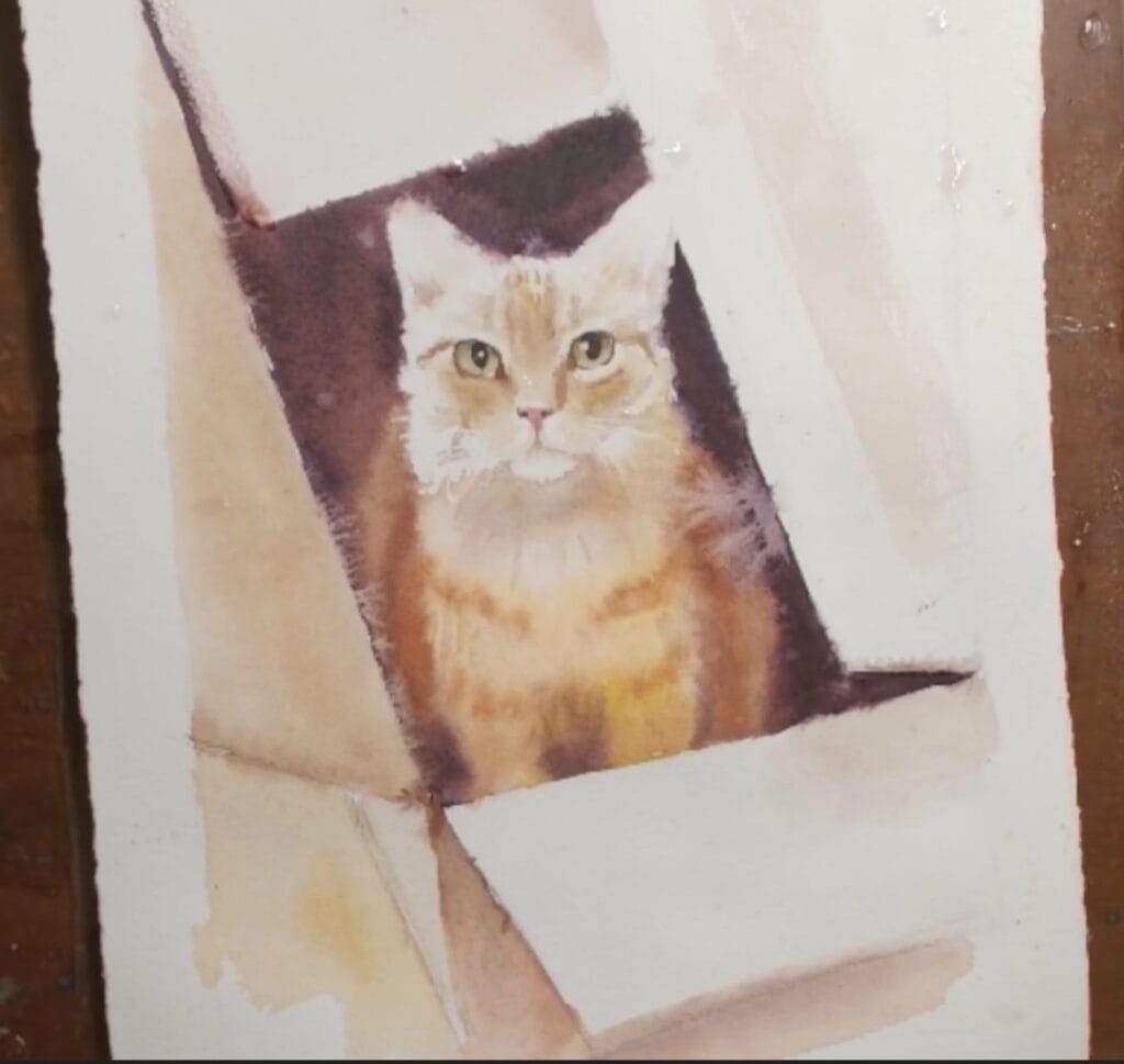 Cat on Watercolours