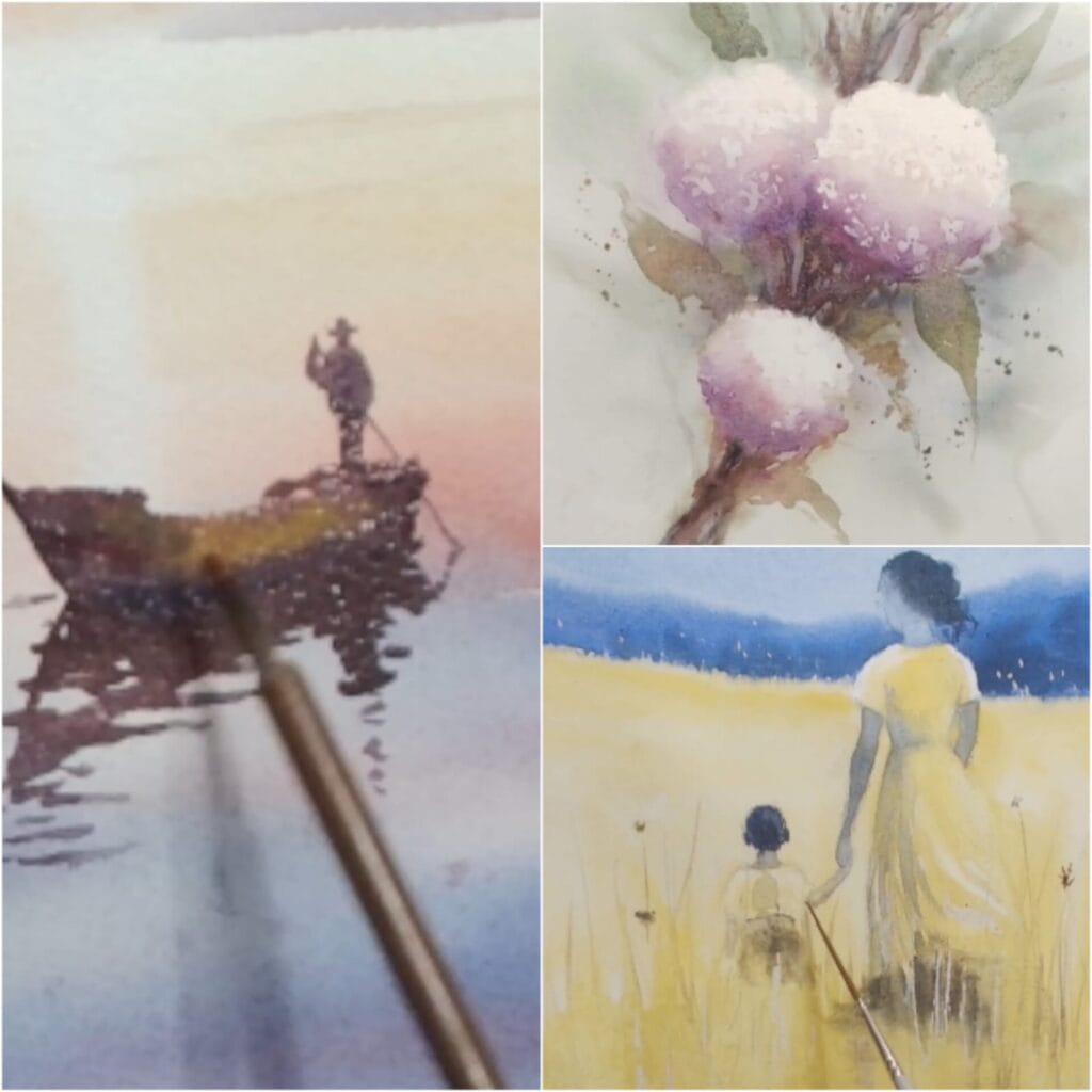 Watercolour course online Intermediate level